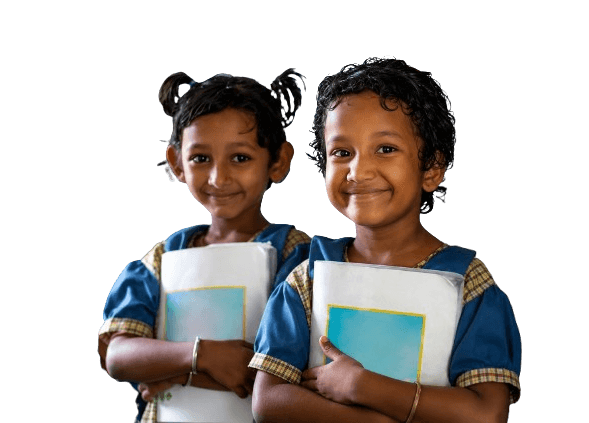 Girls smiling with their school notebooks